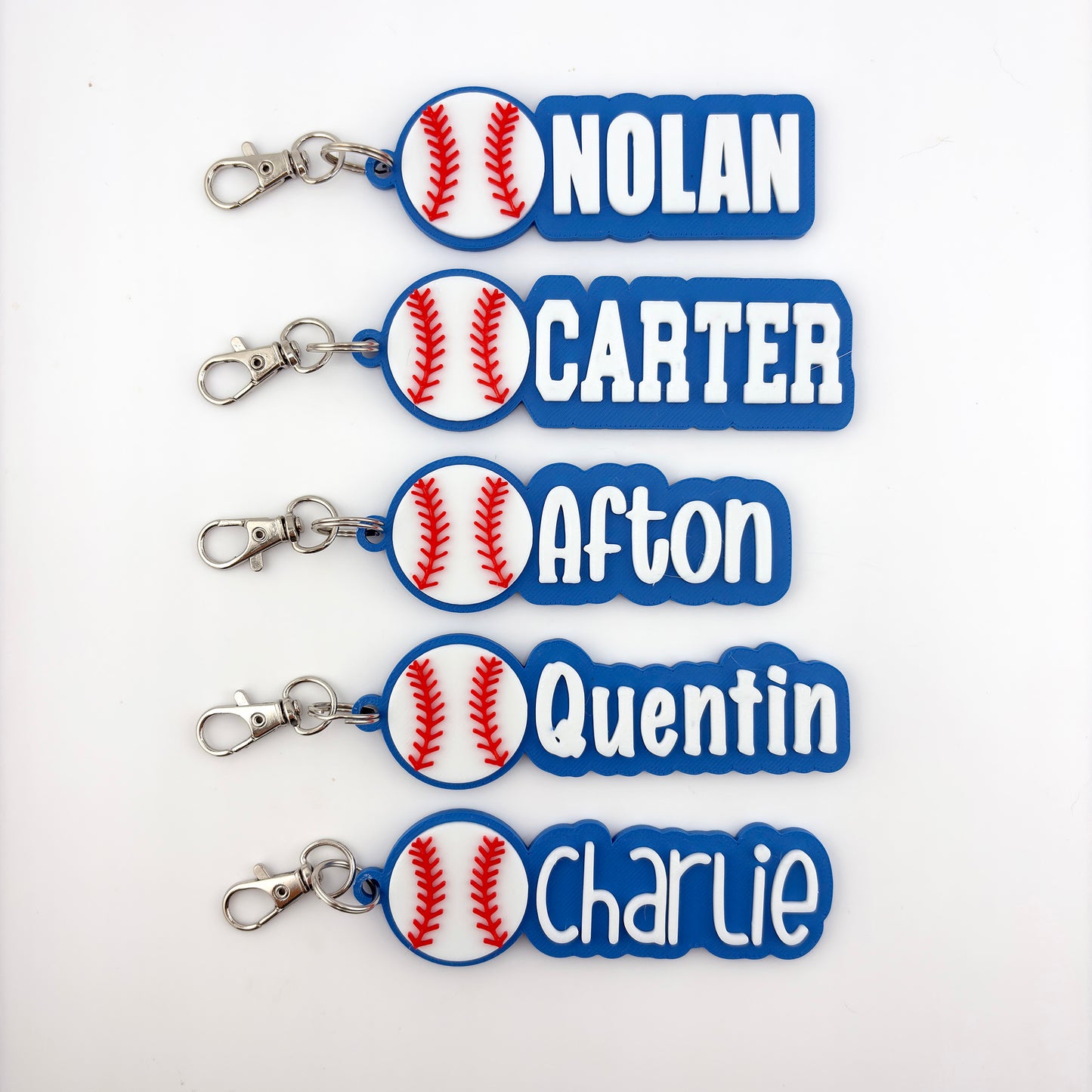 Personalized Baseball Name Tag Keychain