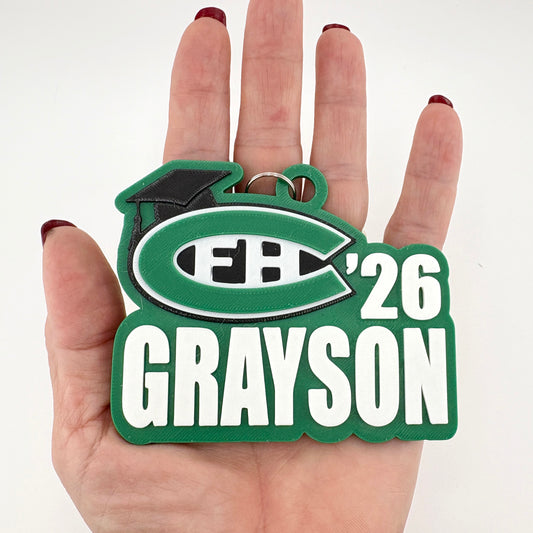 LARGE Personalized FHC Name Keychain/Magnet - Grad Year