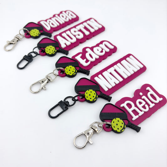 Personalized Pickleball Name Tag Keychain