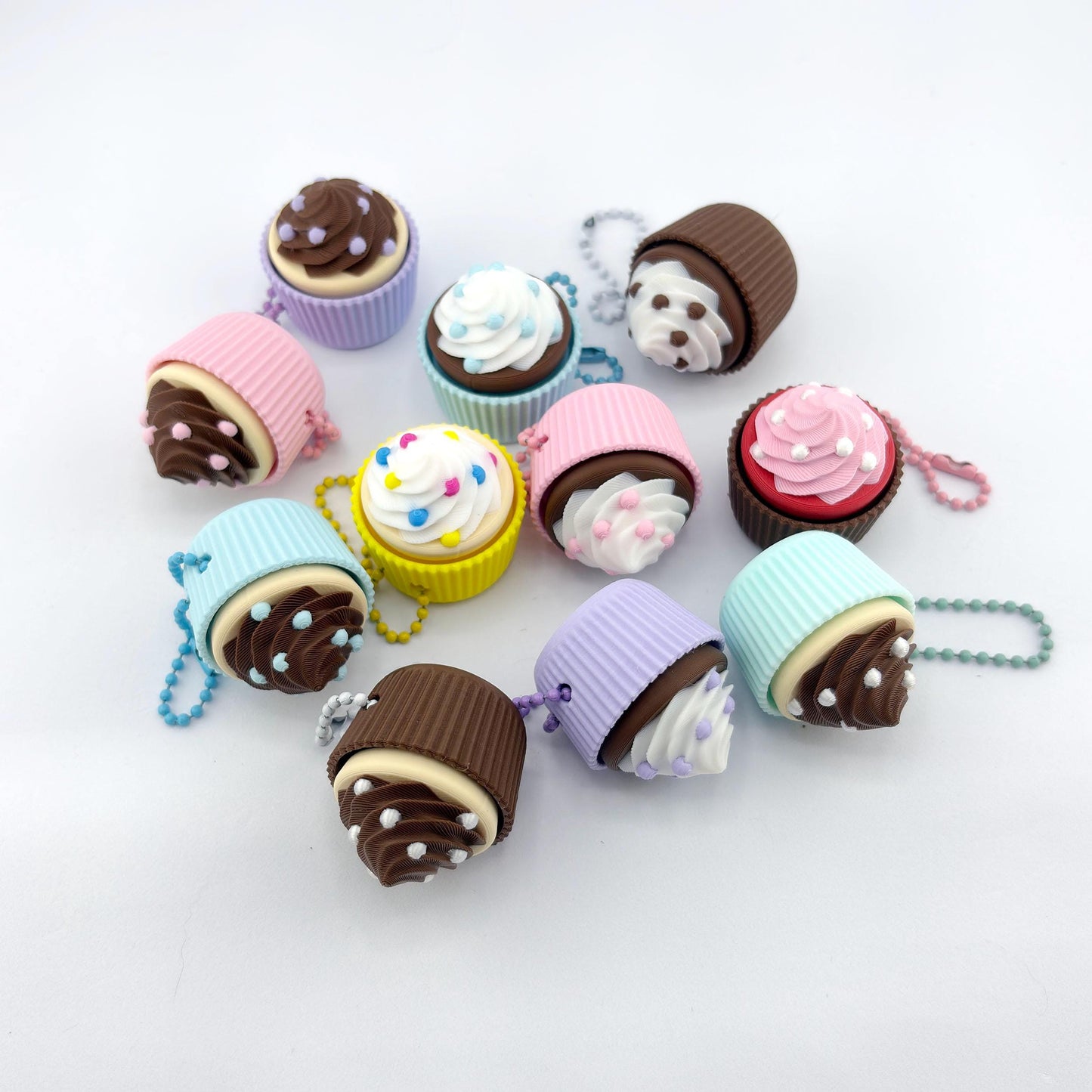 Cupcake Clicker Fidget Keychain