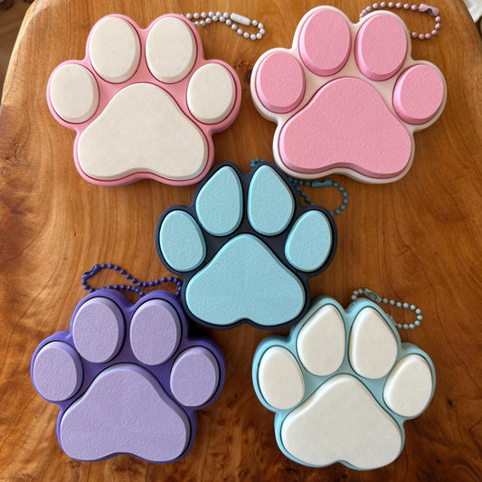 Cat/Dog Paw Multi-Key Clicker Fidget Keychain