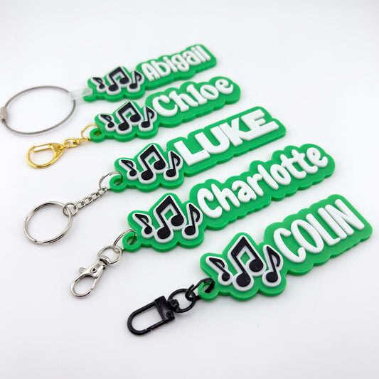 Personalized Marching Band Music Name Tag Keychain