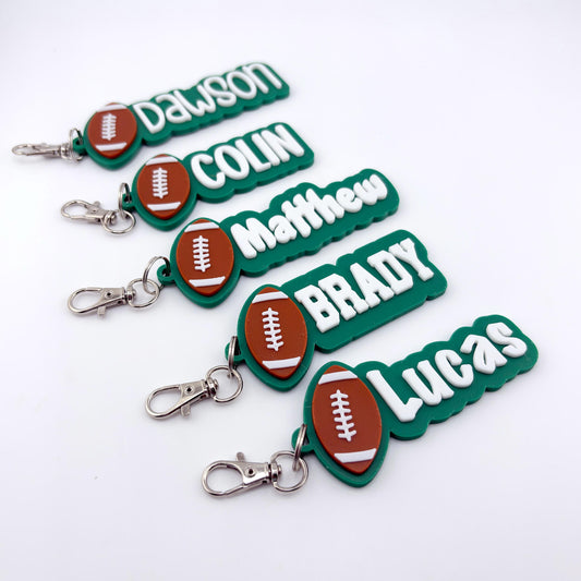 Personalized Football Name Tag Keychain