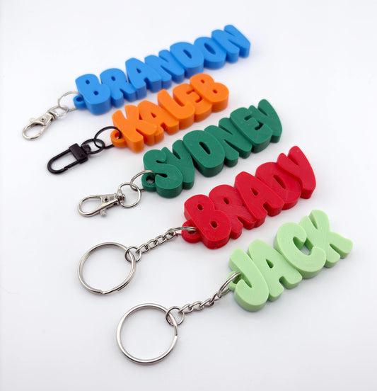 Personalized Blocky Name Tag Keychain