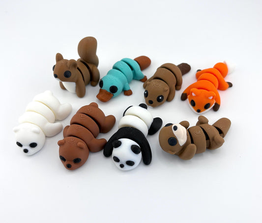 Baby Forest and River Animals – Fox, Bear, Panda, Platypus, Otter, Beaver, Squirrel